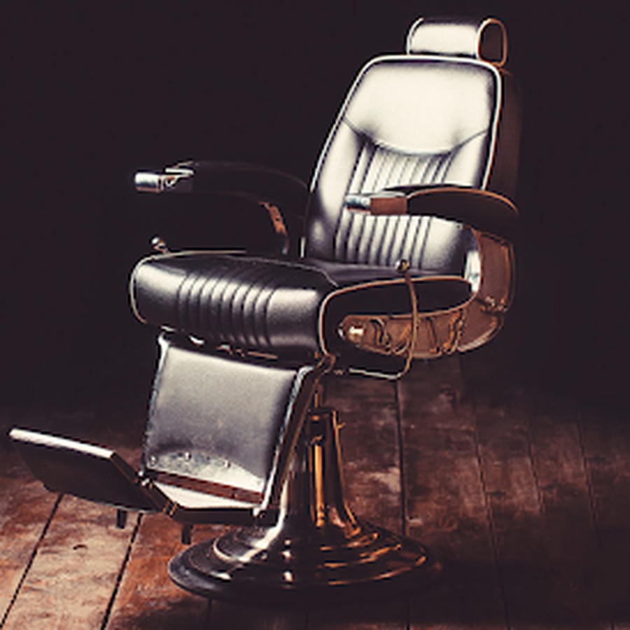 Gold vintage barber chair