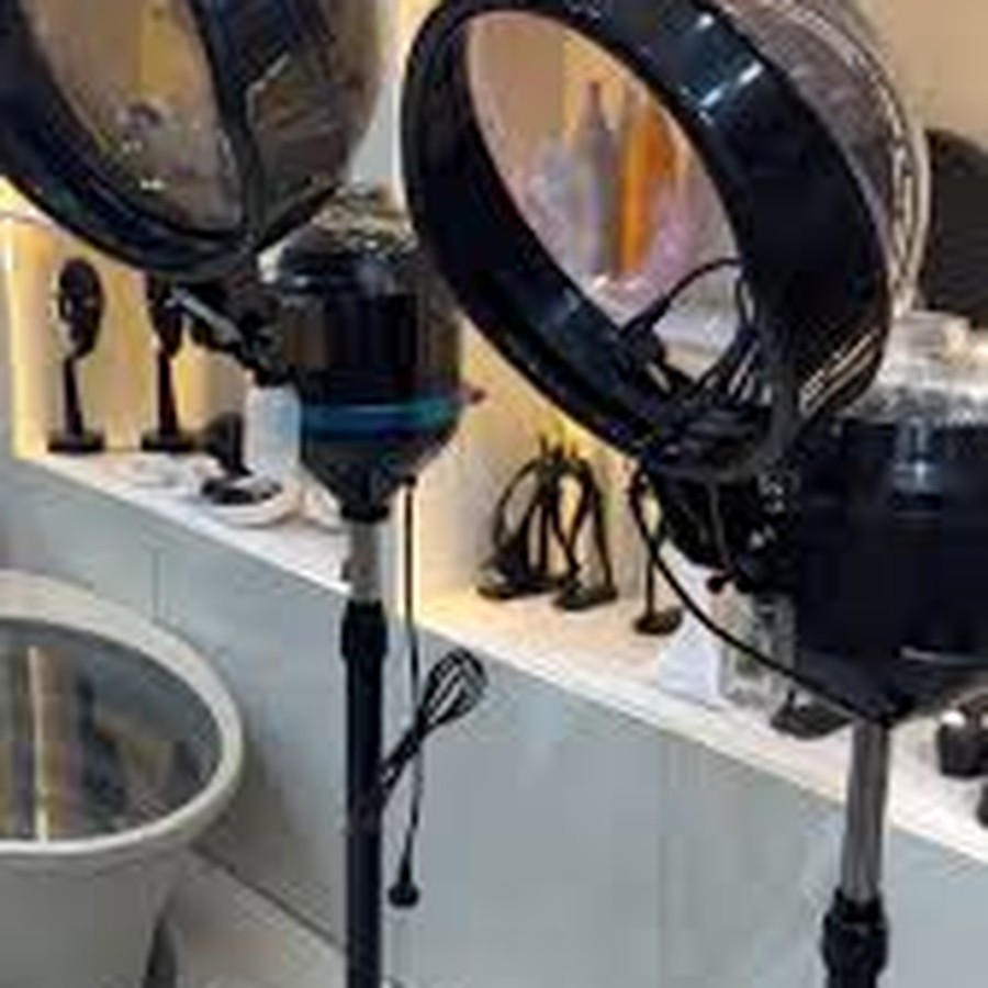 Hooded dryer with stand